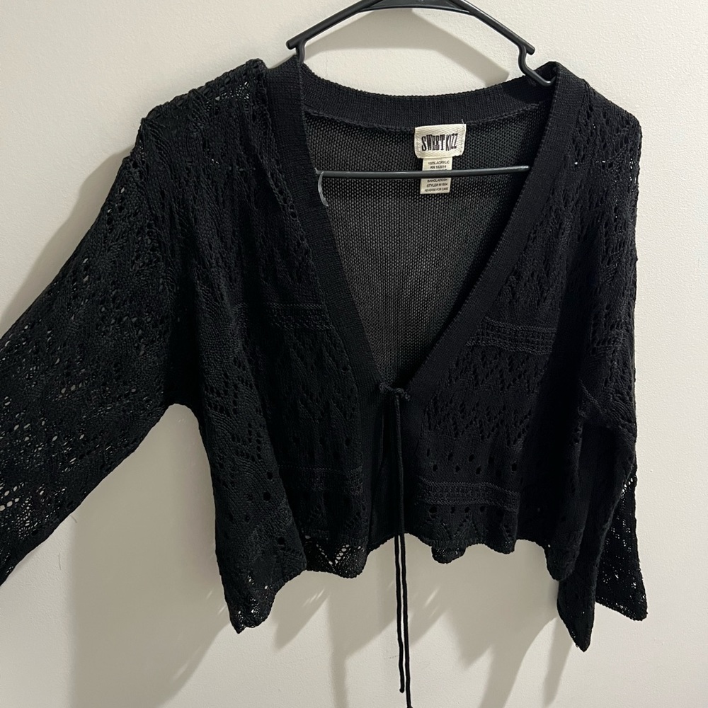 Cute black fishnet bolero jacket